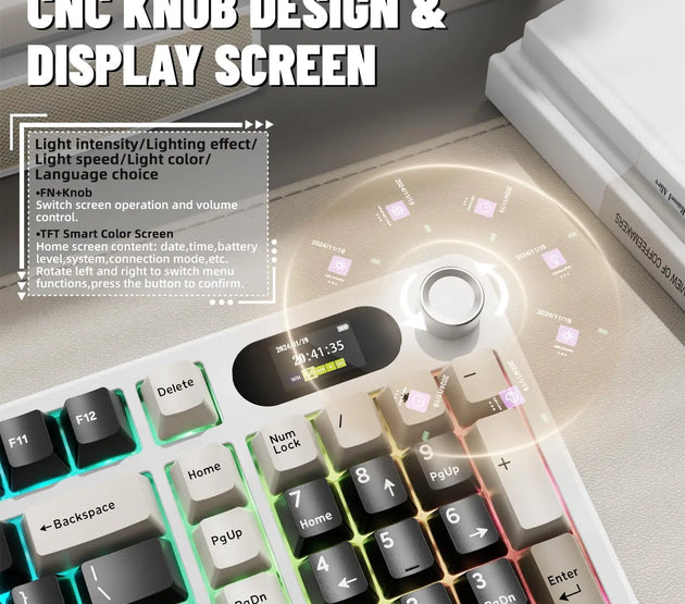 MAMBASNAKE x ATTACK SHARK X98PRO Wireless Mechanical Keyboard, 2.4GHz/USB-C/BT5.0 Gasket Hot Swappable Custom Keyboard