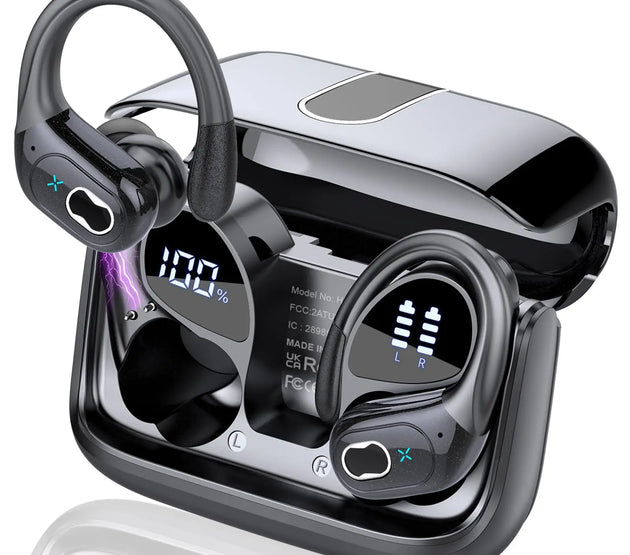 Wireless Earbuds Bluetooth 5.4, 75H Playtime Hi-Fi Stereo Deep Bass, ENC Mic IPX7 Waterproof Earhooks Sport Earphones.