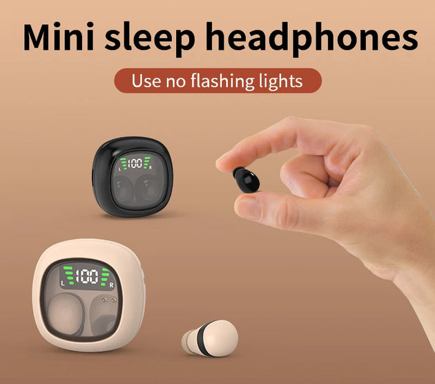 SHUKE Hidden Bluetooth Headset TWS Wireless Headphones Mini Sleep Earbuds Noise Reduction Earbuds HiFi Stereo Music Earphones