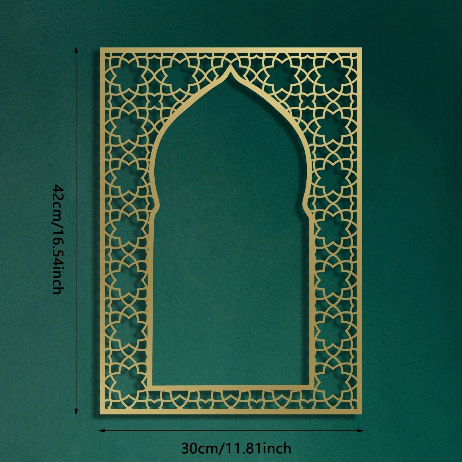 1pc Islamic Metal Wall Sculpture – Gold Arabic Art for Living Room – Ramadan, Eid, Halloween, Christmas Gift