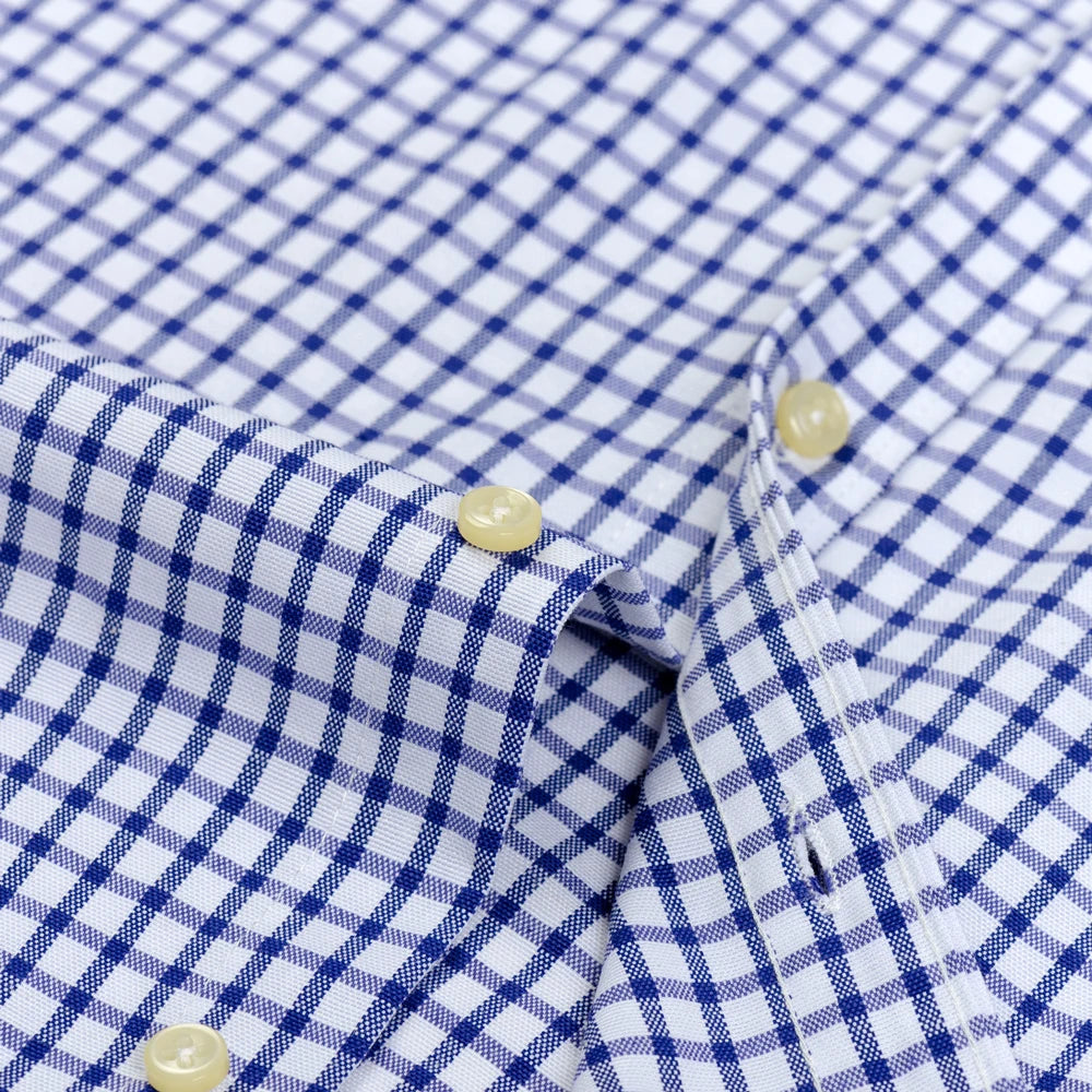 Men's Plaid Striped Oxford Long Sleeve Button-down Shirts with Pocket, Spring Fall 60% Cotton Versatile Casual Menswear Clothing