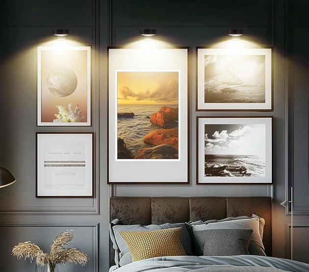 2/3 Pcs Rechargeable Wireless Wall Light 3/13 Color Dimmable Led Spotlight For Lighting Paintings Pictures with Remote and Timer