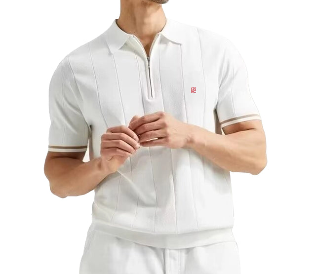 CHCH 2024 New Summer Ribbed Knit Polo Shirt for Men Breathable and Cool Brand Quality Mens Textured Polo Shirts