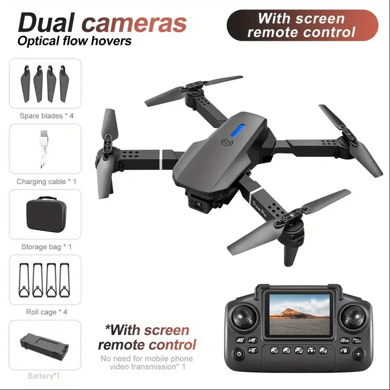 E88 Air Screen Control Drone Professional Wide RC Dron HD 4K Camera Foldable Helicopter Aircraft Quadcopter Drone Kid Gift Toys
