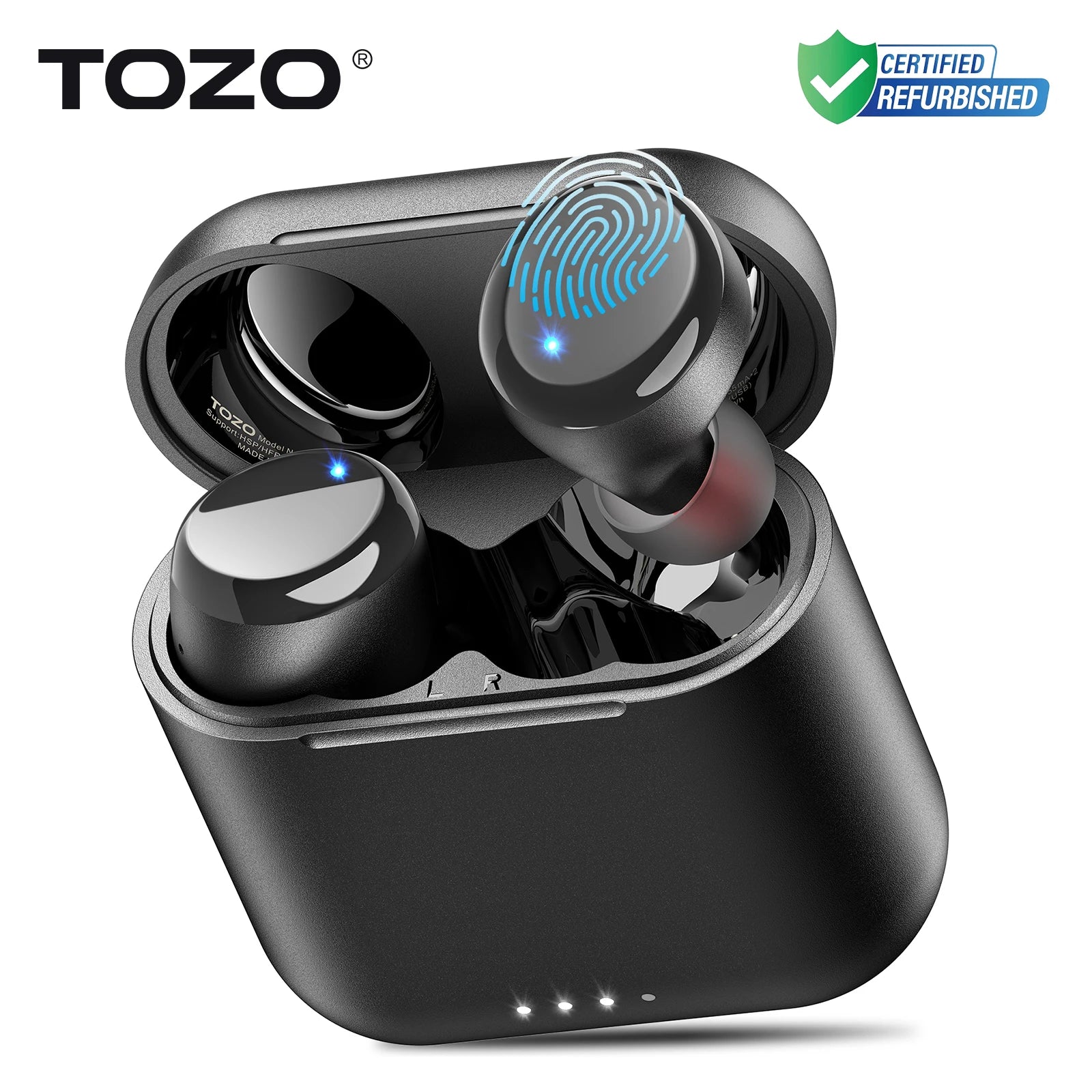 Refurbished TOZO Ergonomic TWS Earbuds Headsets Mini Earphone Sport Anti Sweat Waterproof Touch Control APP Support Preset EQs