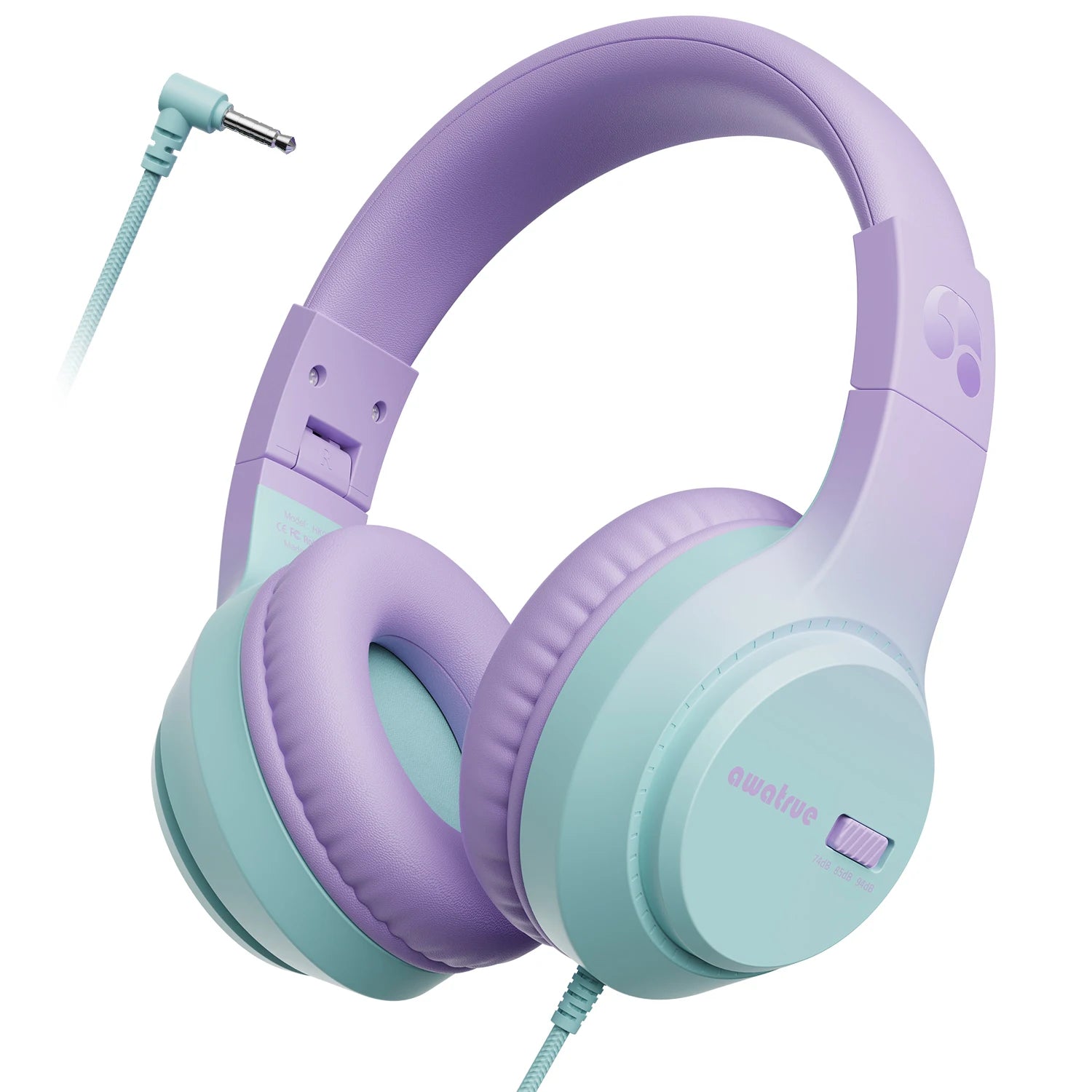 HK07 Kids Headphones with Cord for School Wired Stereo Sound Over-Ear Headphones 3.5mm Jack for Tablet for Kids Boys Girls Gifts