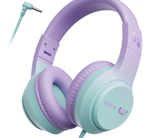 HK07 Kids Headphones with Cord for School Wired Stereo Sound Over-Ear Headphones 3.5mm Jack for Tablet for Kids Boys Girls Gifts