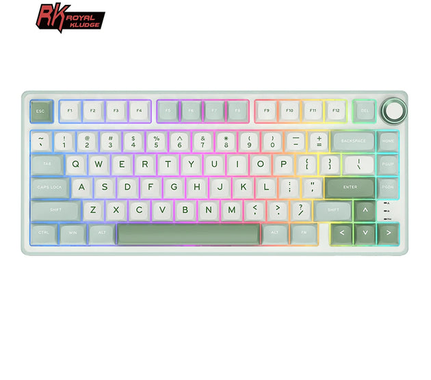 RK R75 Royal Kludge Wired Mechanical Keyboard 80 Keys 80% Gasket RGB Backlit Hot-swappable Gaming Keyboard with MDA PBT Keycaps