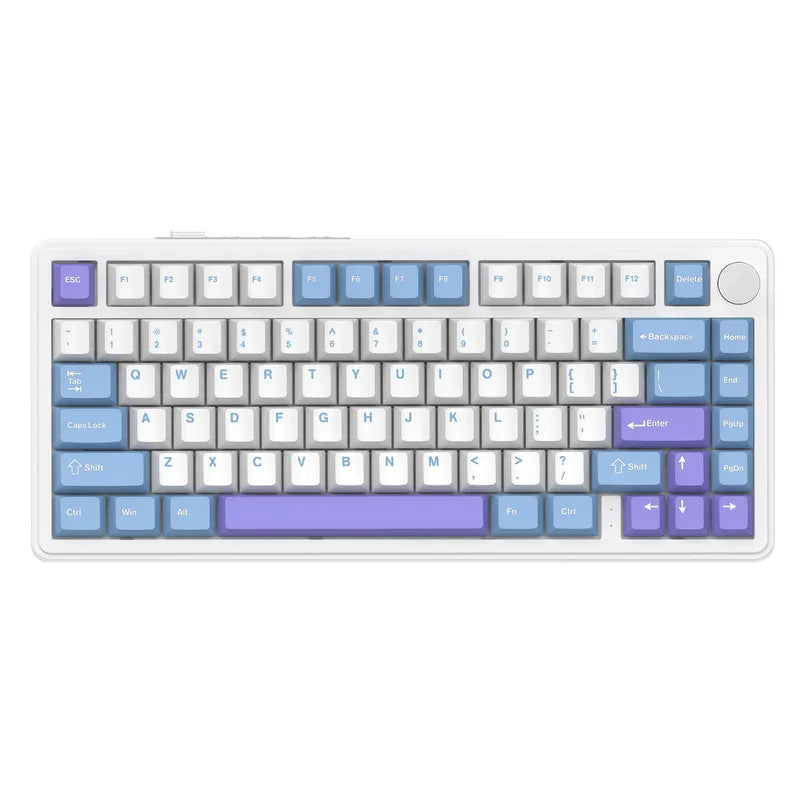 ATTACK SHARK X85 Wireless Mechanical Gaming Keyboard with Knob Hot Swappable BT5.1/2.4Ghz/USB-C Side Print PBT Keycaps 75% Gaske