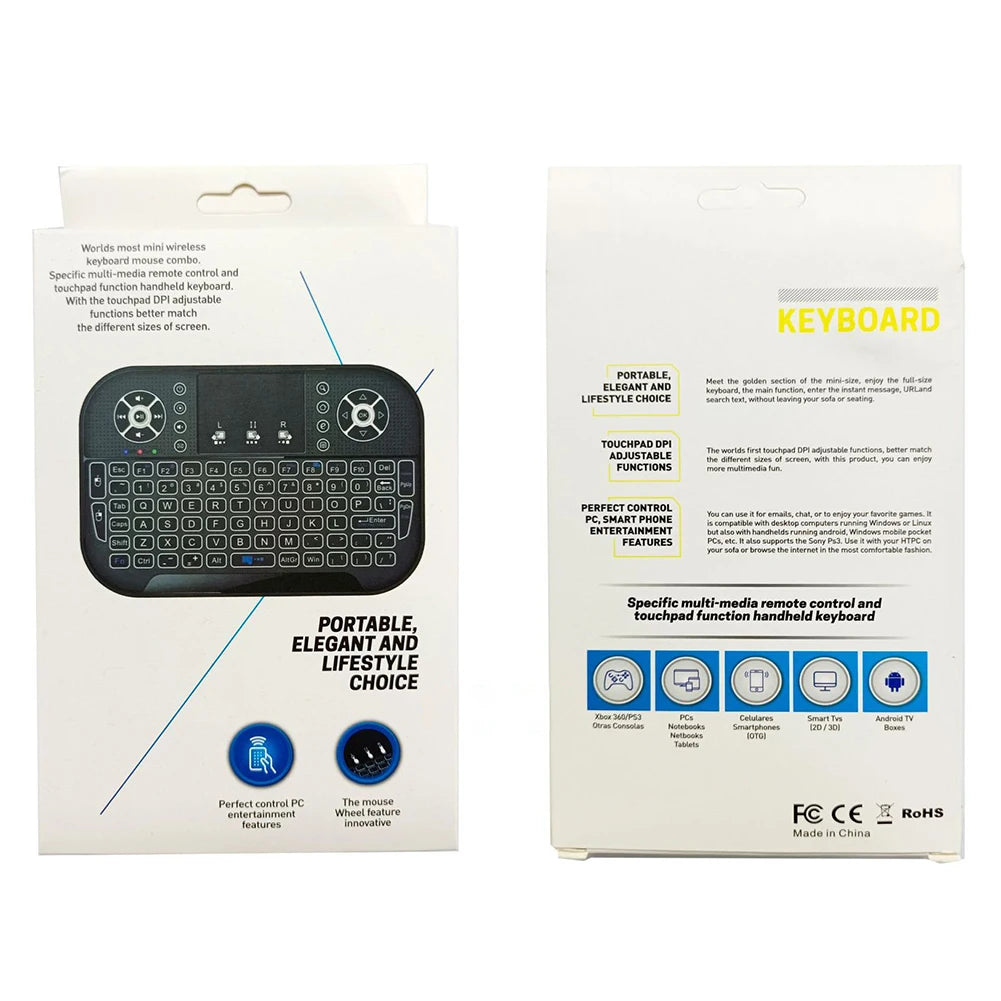 Fly Air Mouse Remote Control 2.4G&Bluetooth-compatible with Touchpad Handheld Remote Keyboard Rechargeable for Android TV Box PC