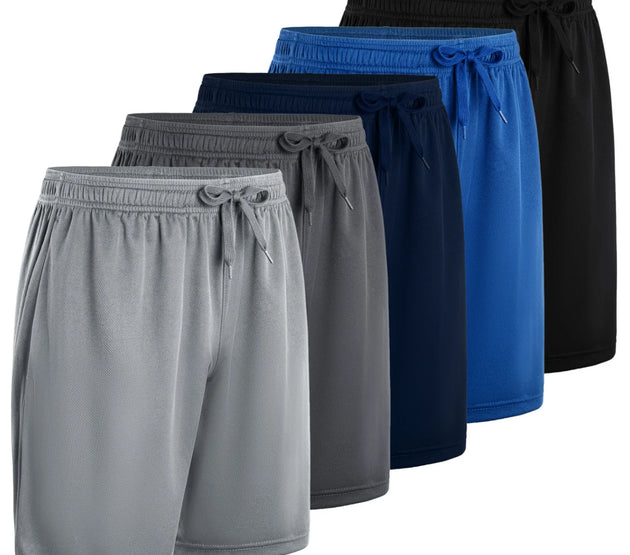 5-piece men's casual shorts with drawstring waistband, breathable fabric, available in multiple colors - ideal choice for summer