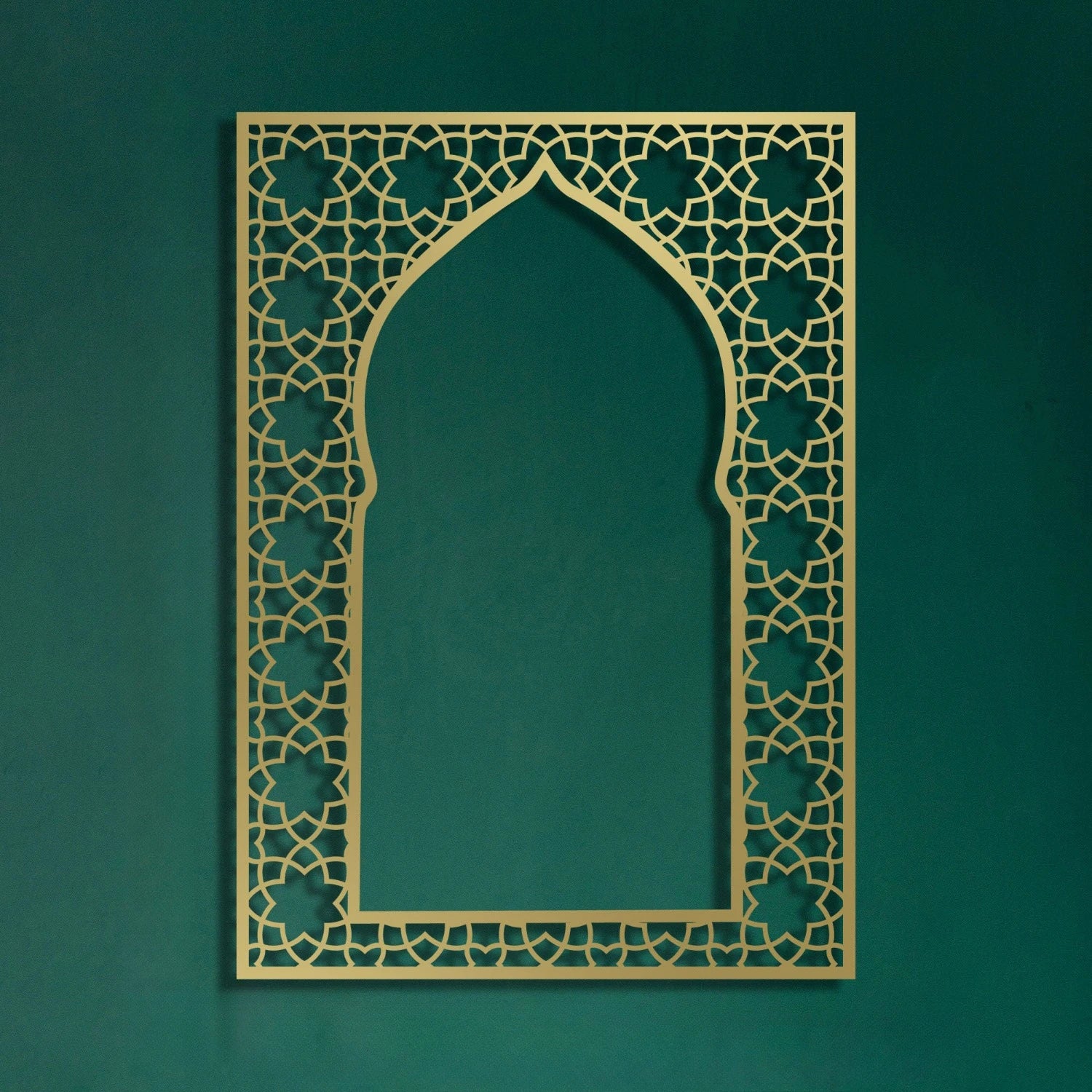 1pc Islamic Metal Wall Sculpture – Gold Arabic Art for Living Room – Ramadan, Eid, Halloween, Christmas Gift