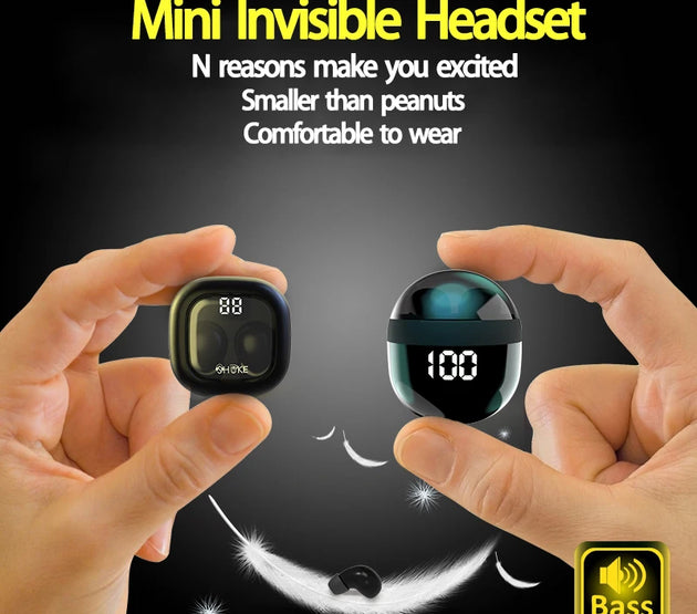 SK Mini headphones 5.3 wireless bluetooth headset small earbuds sleep work sports invisible HD HIFI bass sound quality earphones