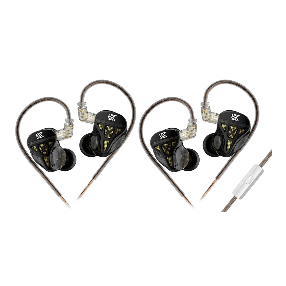 KZ-DQS In Ear Wired Earphones 3.5mm Plug Professional Wired Headphones Noise Cancelling Bass Earbuds for Sports Game Music