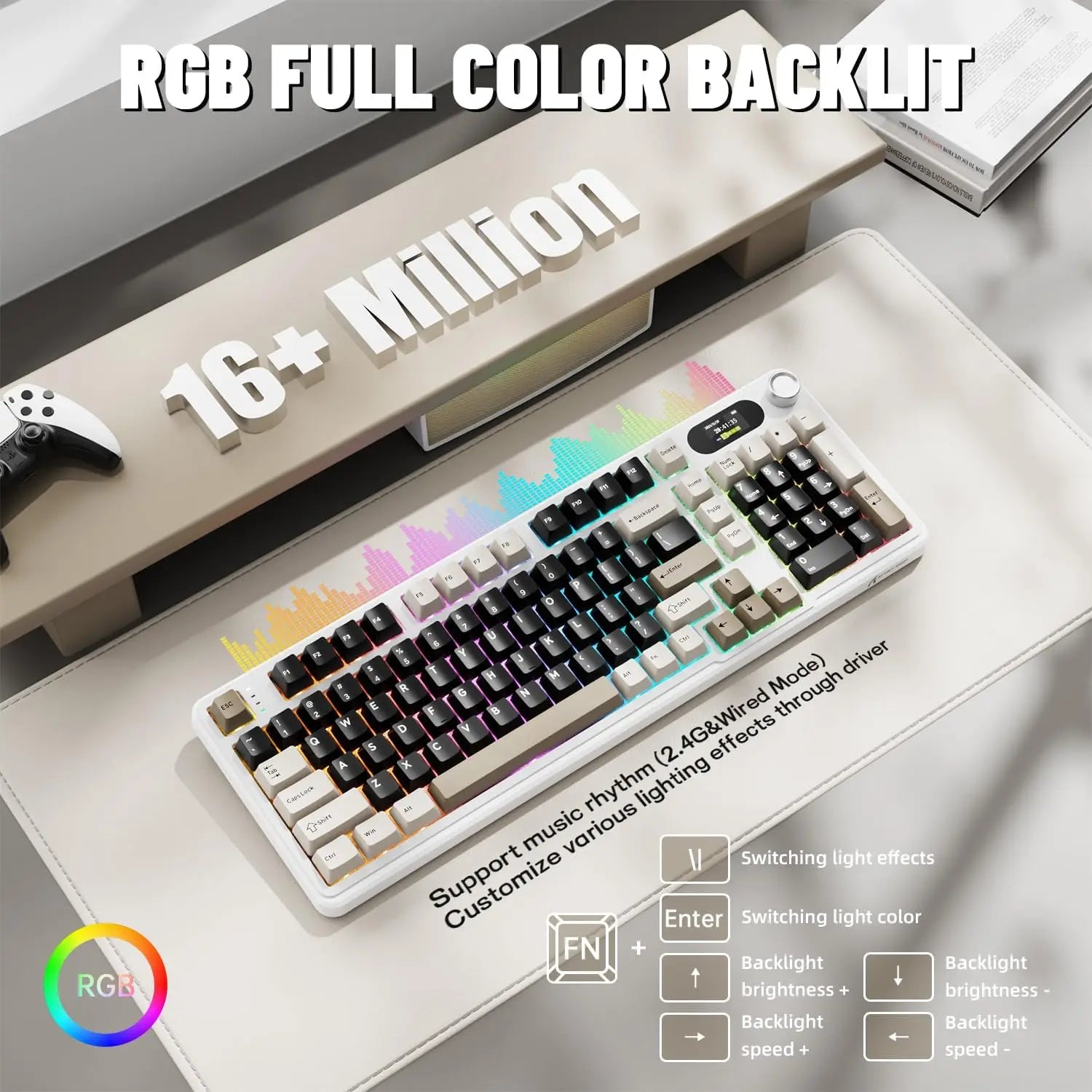 MAMBASNAKE x ATTACK SHARK X98PRO Wireless Mechanical Keyboard, 2.4GHz/USB-C/BT5.0 Gasket Hot Swappable Custom Keyboard