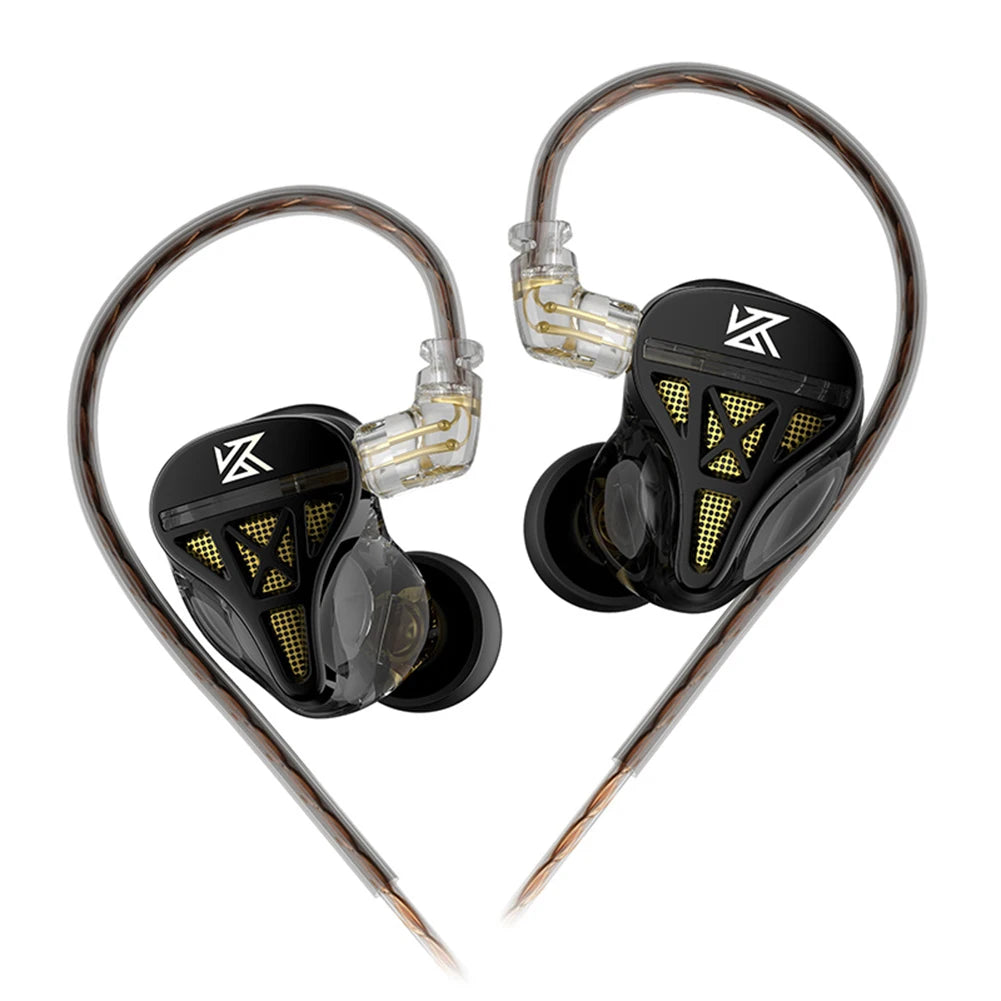 KZ-DQS In Ear Wired Earphones 3.5mm Plug Professional Wired Headphones Noise Cancelling Bass Earbuds for Sports Game Music