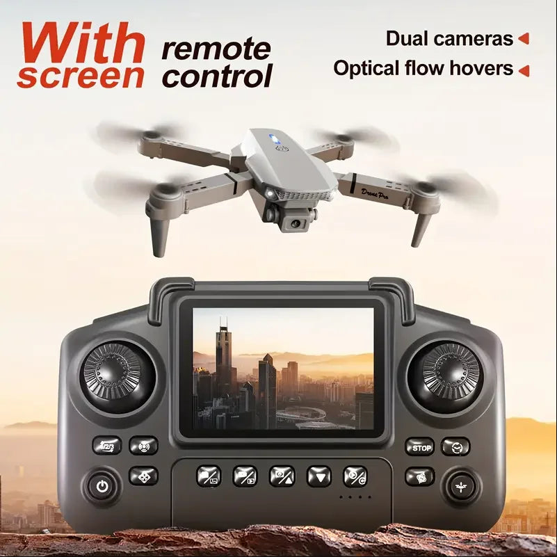 E88 Air Screen Control Drone Professional Wide RC Dron HD 4K Camera Foldable Helicopter Aircraft Quadcopter Drone Kid Gift Toys