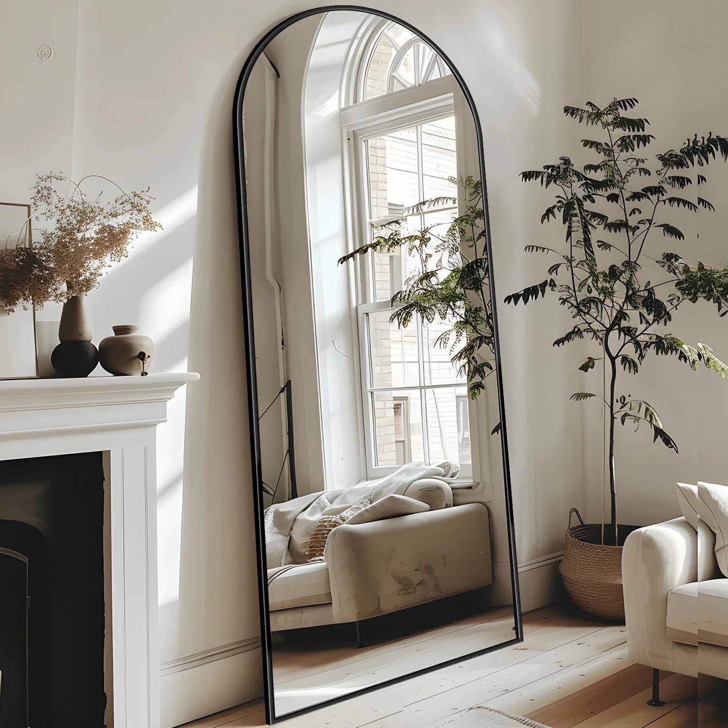 Full Length Mirror, 58"x18" Oversized Floor Mirror, Rectangular Full Body Mirror with Stand for Bedroom, Living Room, Cloakroom