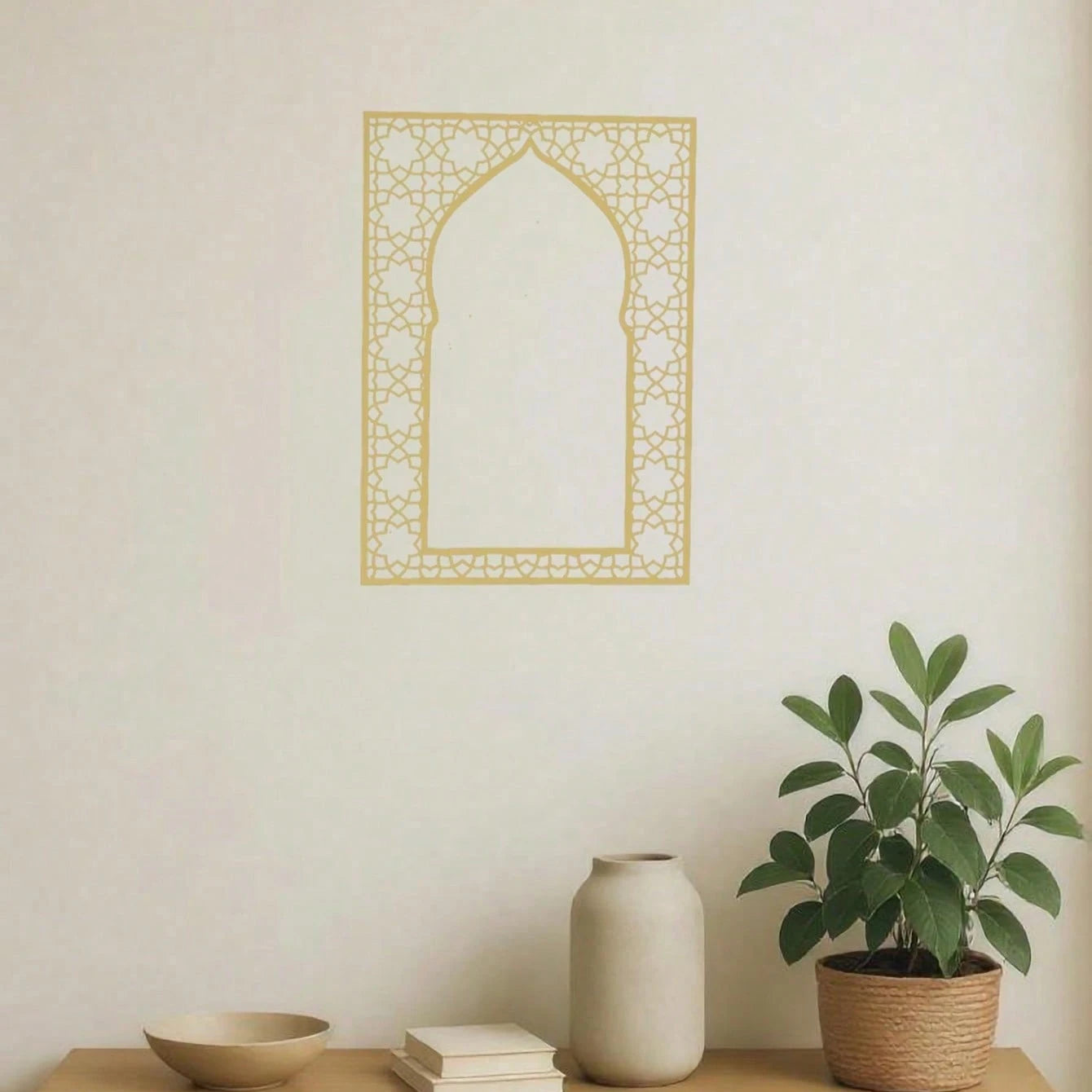 1pc Islamic Metal Wall Sculpture – Gold Arabic Art for Living Room – Ramadan, Eid, Halloween, Christmas Gift