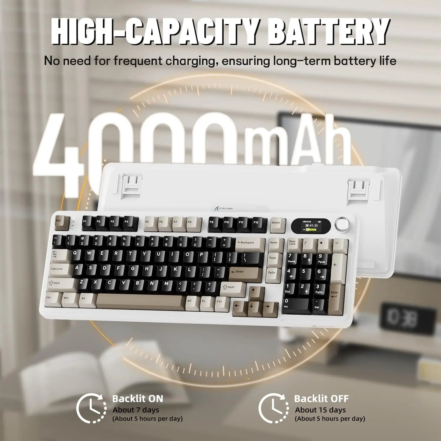 MAMBASNAKE x ATTACK SHARK X98PRO Wireless Mechanical Keyboard, 2.4GHz/USB-C/BT5.0 Gasket Hot Swappable Custom Keyboard