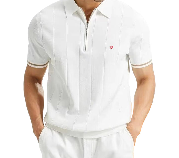 CHCH 2024 New Summer Ribbed Knit Polo Shirt for Men Breathable and Cool Brand Quality Mens Textured Polo Shirts