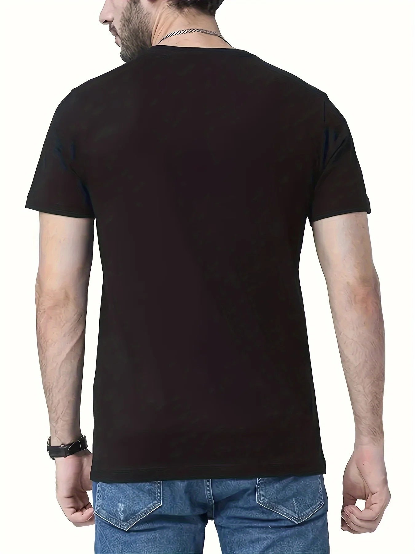 Summer Men'S Fashion Short-Sleeve T-Shirt with Letter Pattern Print