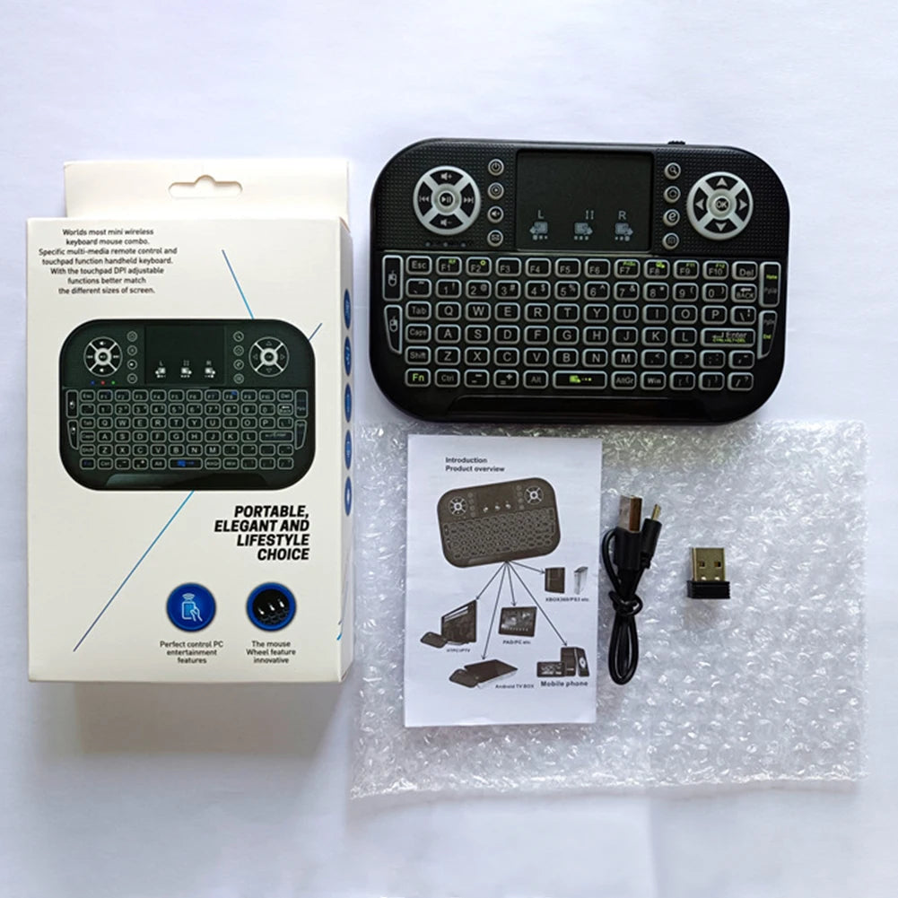 Fly Air Mouse Remote Control 2.4G&Bluetooth-compatible with Touchpad Handheld Remote Keyboard Rechargeable for Android TV Box PC