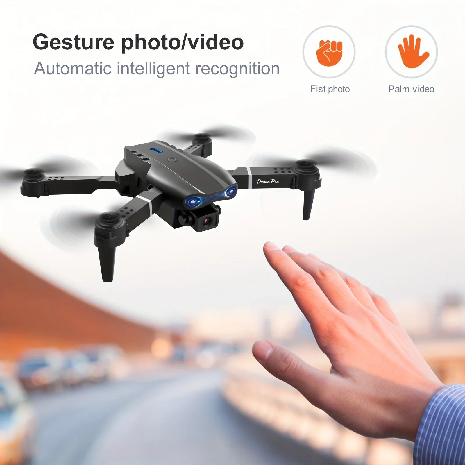 E99 Professional RC Drone, Dual Camera Double Folding RC Quadcopter Height Hold Remote Control Toy, Remote Control Beginner Men'