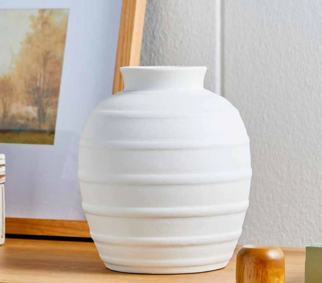 Better Homes & Gardens Textured Ribbed Ceramic Vase, 8