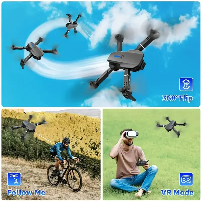 E88 Air Screen Control Drone Professional Wide RC Dron HD 4K Camera Foldable Helicopter Aircraft Quadcopter Drone Kid Gift Toys