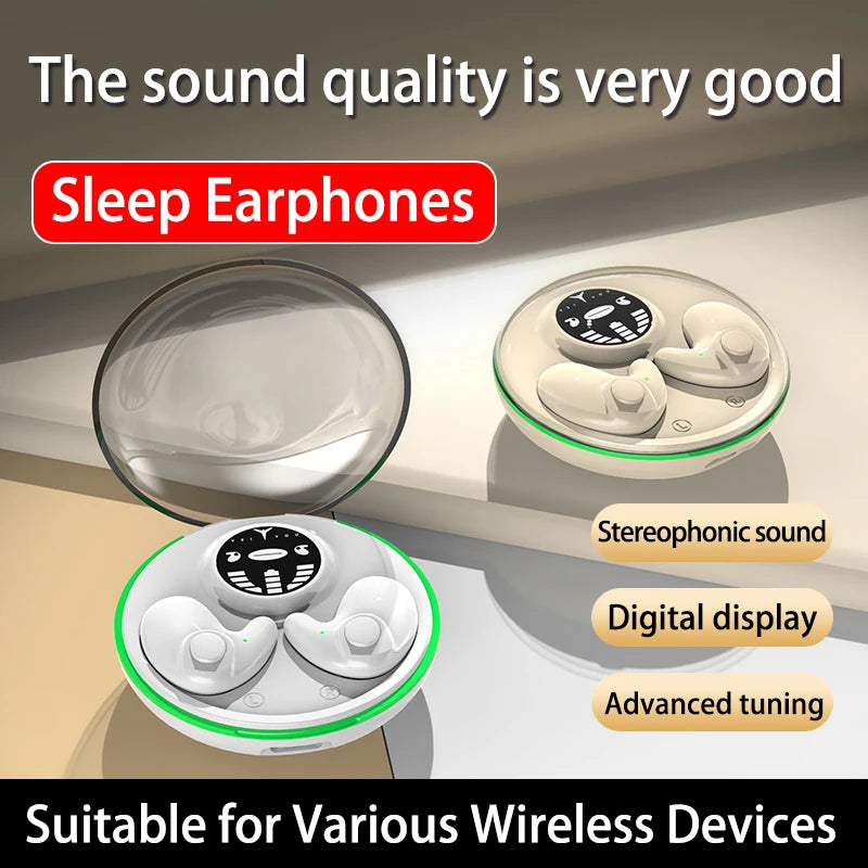 Invisible Sleep Wireless Earphone TWS Bluetooth 5.3 Headphones Hidden Earbuds IPX5 Waterproof Long Standby Sports Headset