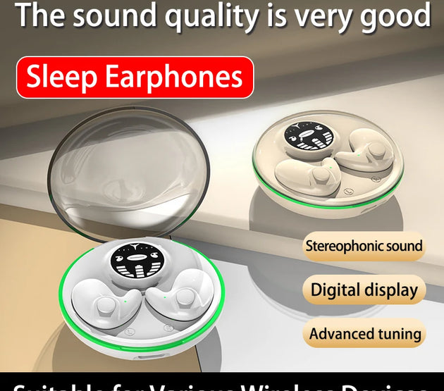 Invisible Sleep Wireless Earphone TWS Bluetooth 5.3 Headphones Hidden Earbuds IPX5 Waterproof Long Standby Sports Headset