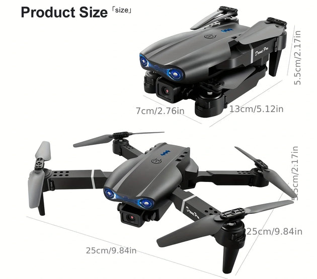 E99 Professional RC Drone, Dual Camera Double Folding RC Quadcopter Height Hold Remote Control Toy, Remote Control Beginner Men'