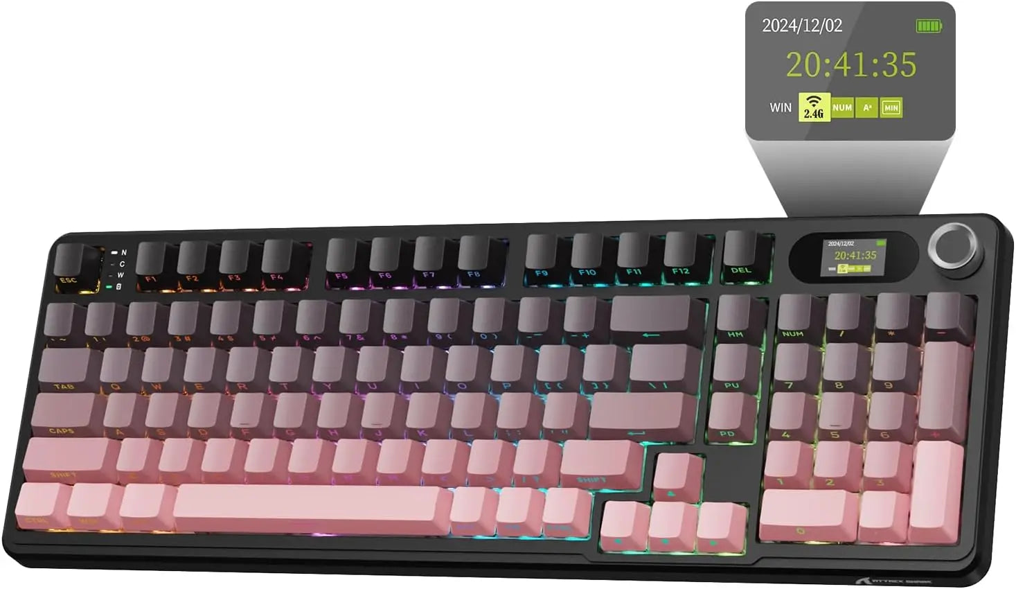 MAMBASNAKE x ATTACK SHARK X98PRO Wireless Mechanical Keyboard, 2.4GHz/USB-C/BT5.0 Gasket Hot Swappable Custom Keyboard