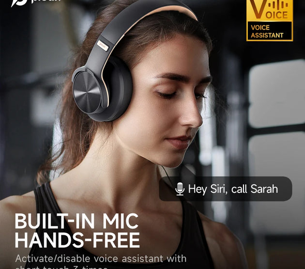 Picun B8 Bluetooth Headphones 120H Playtime Headset Wireless Bluetooth 3EQ Mode Low Latency Hands-Free Calls Over Ear Headphones