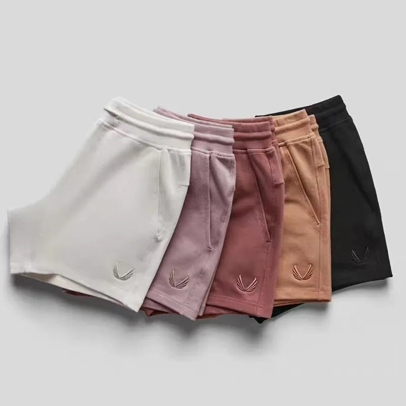 Summer Men New Embroidery logo shorts Fitness Gyms Shorts Running Cotton Short Pants Male Jogger Workout Brand sports shorts