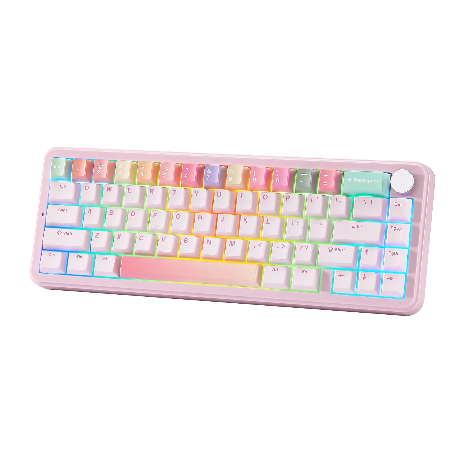 YUNZII B68 Wireless Mechanical Gaming Keyboard, Tri-Mode Hot Swappable Cute Gasket Mounted Creamy Keyboard for Win/Mac,