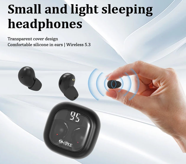 SK Mini headphones 5.3 wireless bluetooth headset small earbuds sleep work sports invisible HD HIFI bass sound quality earphones