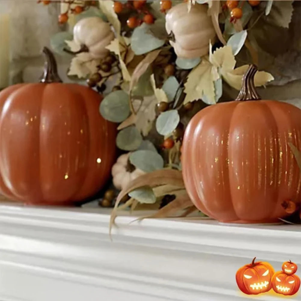 Twinkle Light Pumpkins with Timer Starry Night Pumpkins Glass Halloween Pumpkin Lamp Light for Home Bedroom Bathroom Hallway
