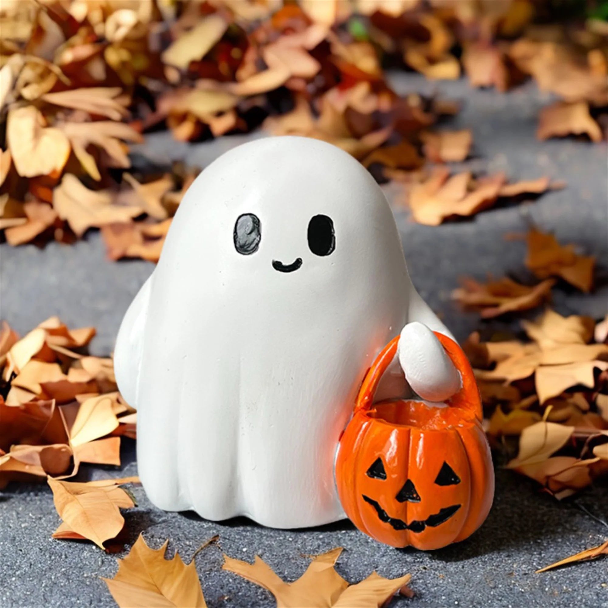 Spooky Halloween Pumpkin Adorable Resin Tabletop Decoration for Home Office Desk Art Display Gift Idea