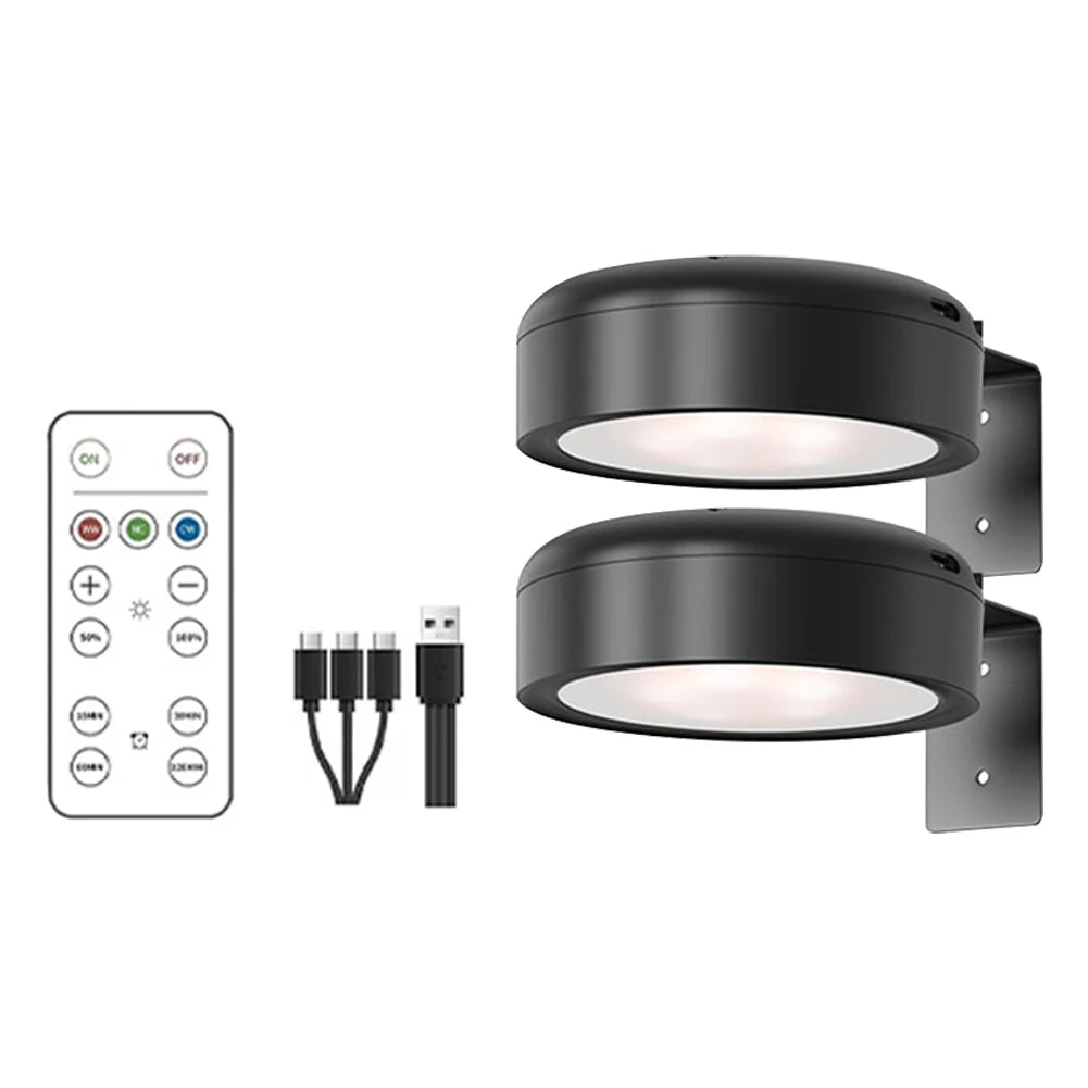 2/3 Pcs Rechargeable Wireless Wall Light 3/13 Color Dimmable Led Spotlight For Lighting Paintings Pictures with Remote and Timer