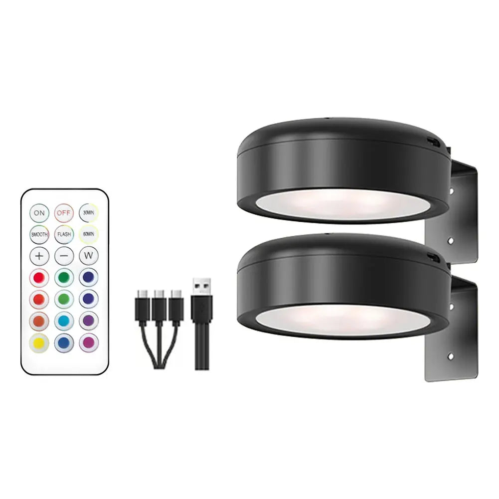 2/3 Pcs Rechargeable Wireless Wall Light 3/13 Color Dimmable Led Spotlight For Lighting Paintings Pictures with Remote and Timer