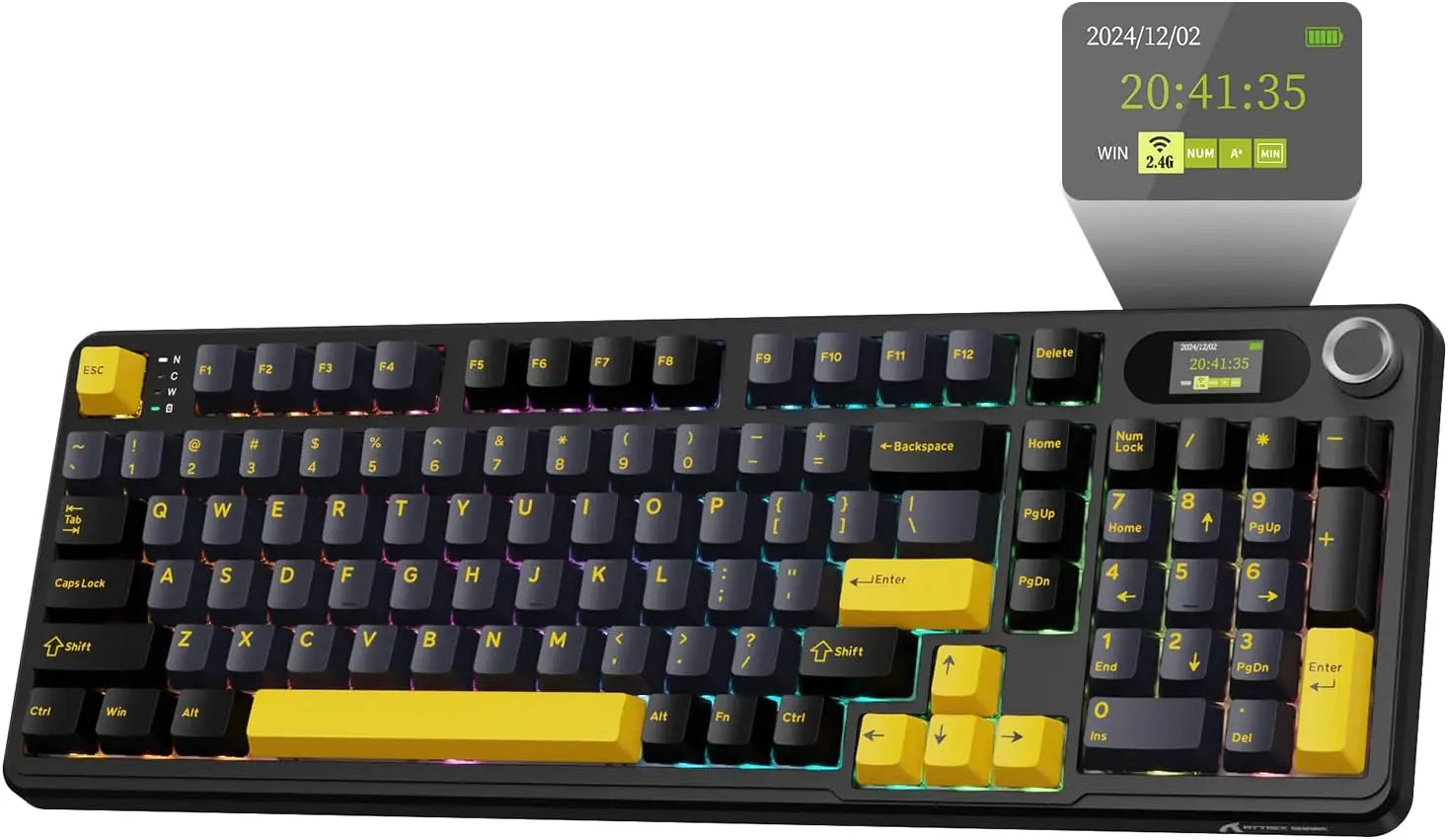 MAMBASNAKE x ATTACK SHARK X98PRO Wireless Mechanical Keyboard, 2.4GHz/USB-C/BT5.0 Gasket Hot Swappable Custom Keyboard