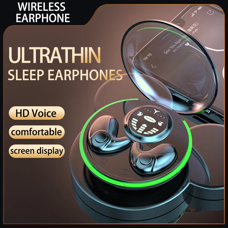 Invisible Sleep Wireless Earphone TWS Bluetooth 5.3 Headphones Hidden Earbuds IPX5 Waterproof Long Standby Sports Headset