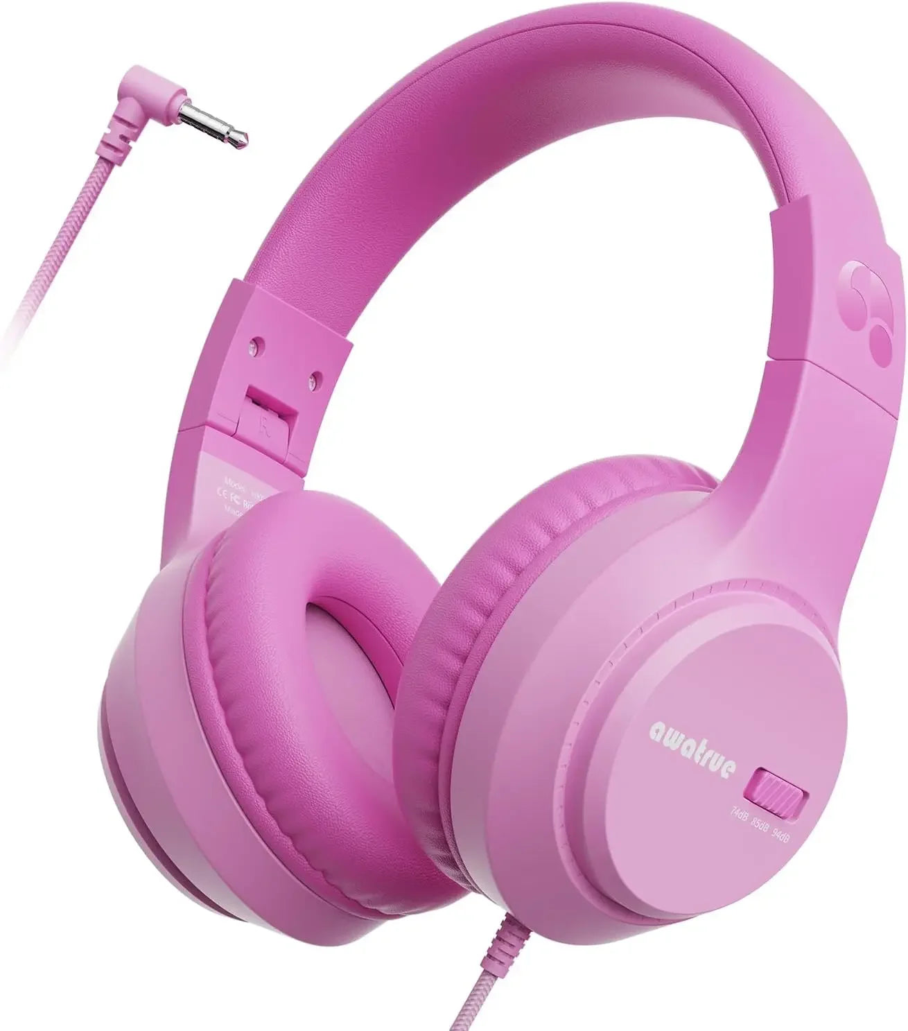 HK07 Kids Headphones with Cord for School Wired Stereo Sound Over-Ear Headphones 3.5mm Jack for Tablet for Kids Boys Girls Gifts