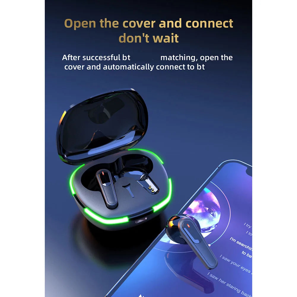 TWS Pro 60 Wireless Bluetooth Headset with Mic Earbuds Noise Cancelling Stereo Bluetooth Earphones Wireless Headphones