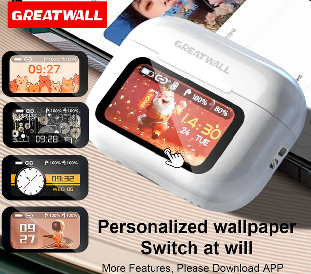 Original GREATWALL Wireless Bluetooth Earphones ANC Noise Reduction Earbuds HD Mic Call Gamer Earbuds LED Touch Screen Control