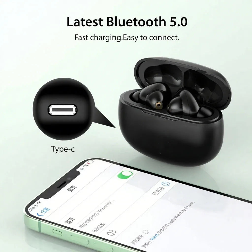 Headphones Wireless Earbuds In-ear Sports Earphones with Dual Mic 24H Immersive Music Headset
