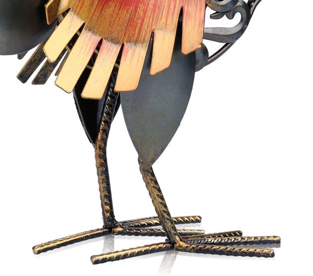 TOOARTS Metal sculpture Carved iron rooster Home furnishing articles Artwork