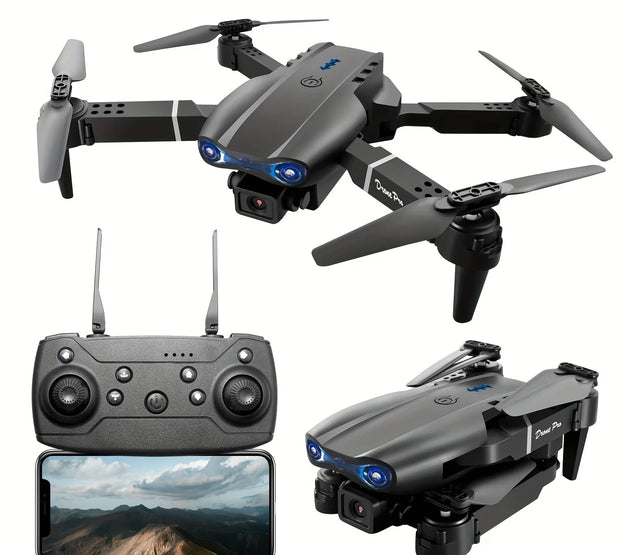 E99 Professional RC Drone, Dual Camera Double Folding RC Quadcopter Height Hold Remote Control Toy, Remote Control Beginner Men'